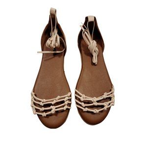 ALOHAS Size 9 Women's Sandals Cream Wanderer Strappy Shoes